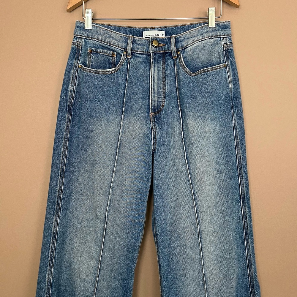 {LOFT} High Rise Super Flare Jeans in Vintage Indigo Wash - Womens 28 / 6 - NWT - Picture 3 of 11